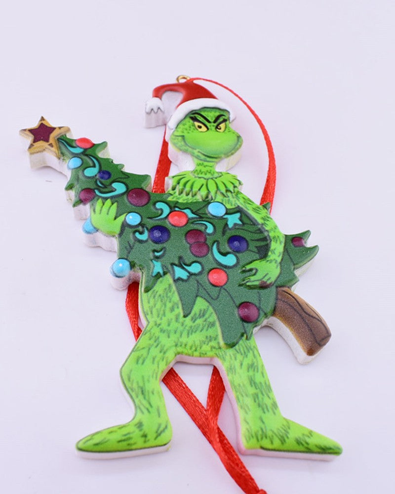 Christmas Tree Hanging Wooden Graphic Ornaments