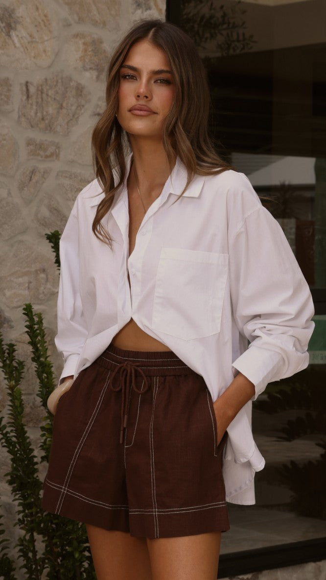 Zinna Shorts - Chocolate