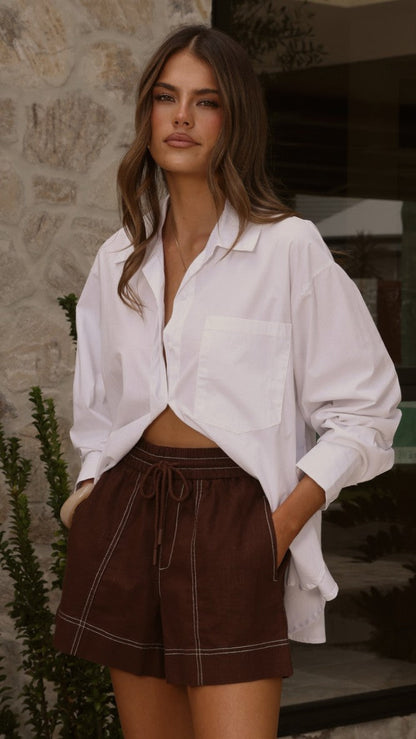 Zinna Shorts - Chocolate