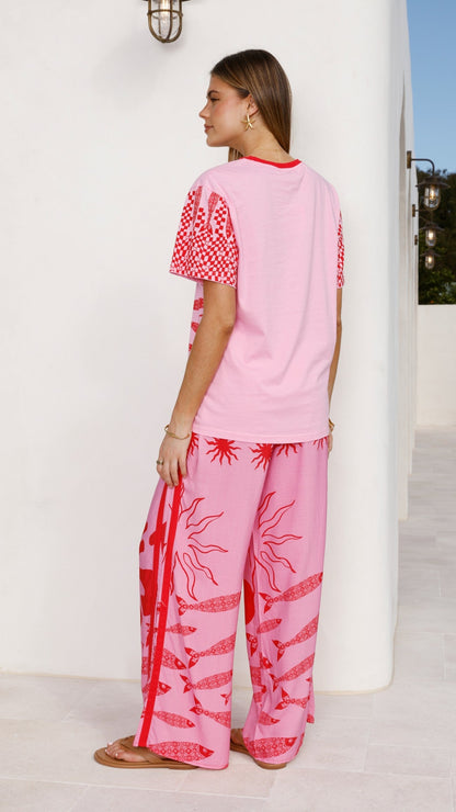 Florrie Tee - Pink/Red Tide