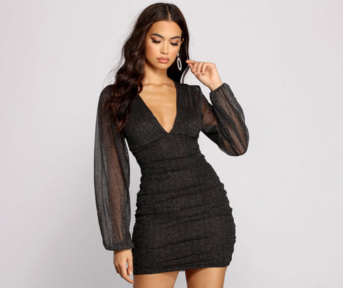 All About The Glitz Mesh Mini Dress