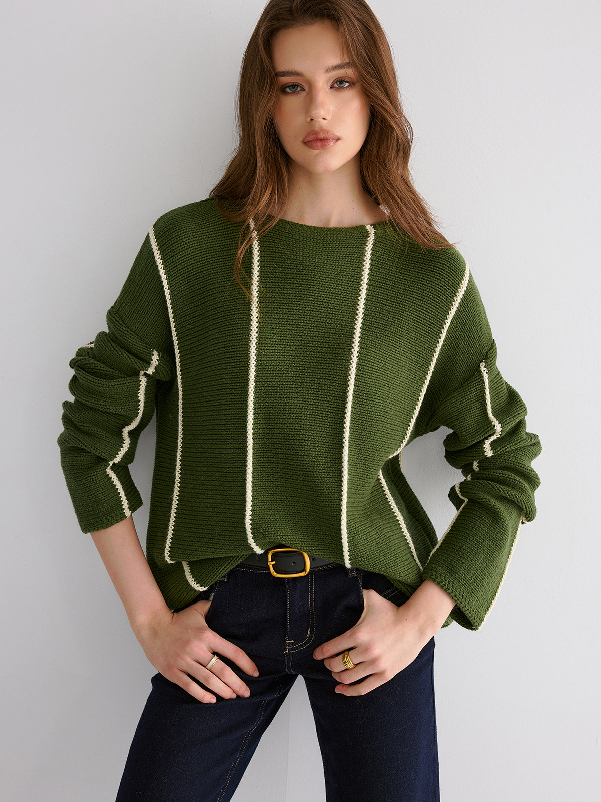 Contrast Striped Sweater