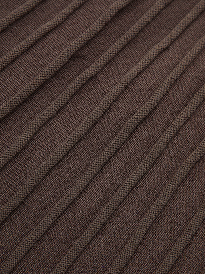 Textured Rib-Knit Mermaid Midi Skirt