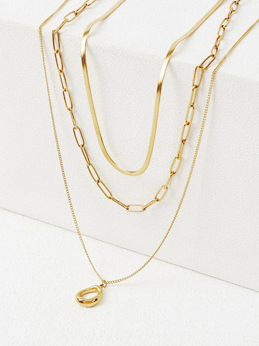 Layered Gold-Tone Chain Necklace