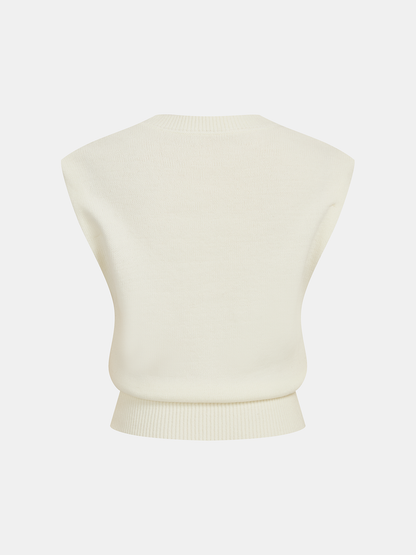 3D Floral Appliqué Knit Vest