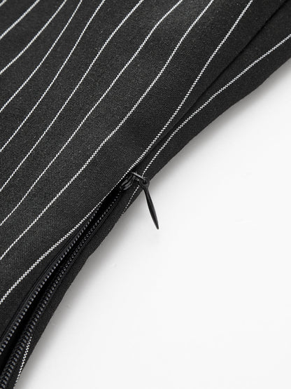 Pinstripe Halter Top & Wide Leg Pants Set