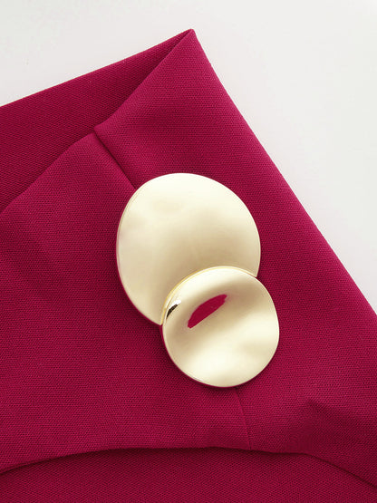 Metal Detail Cowl Neck Sleeveless Top