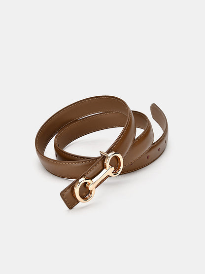 Horsebit Buckle Leather Belt