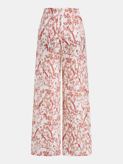 Cropped Top & Printed Wide Leg Pants