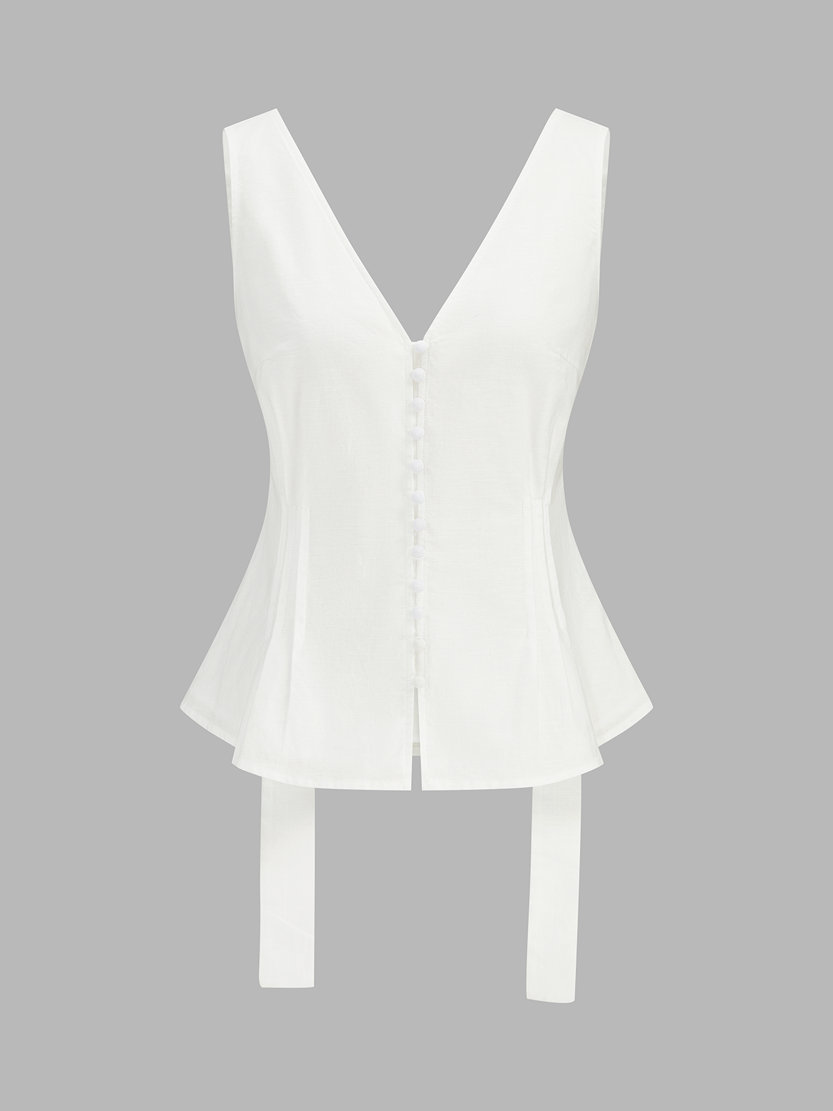 Cotton Linen Peplum Top & Pleated Shorts Set
