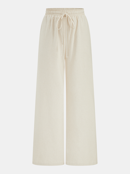Utility Linen Two Piece Wide Leg Pants Set
