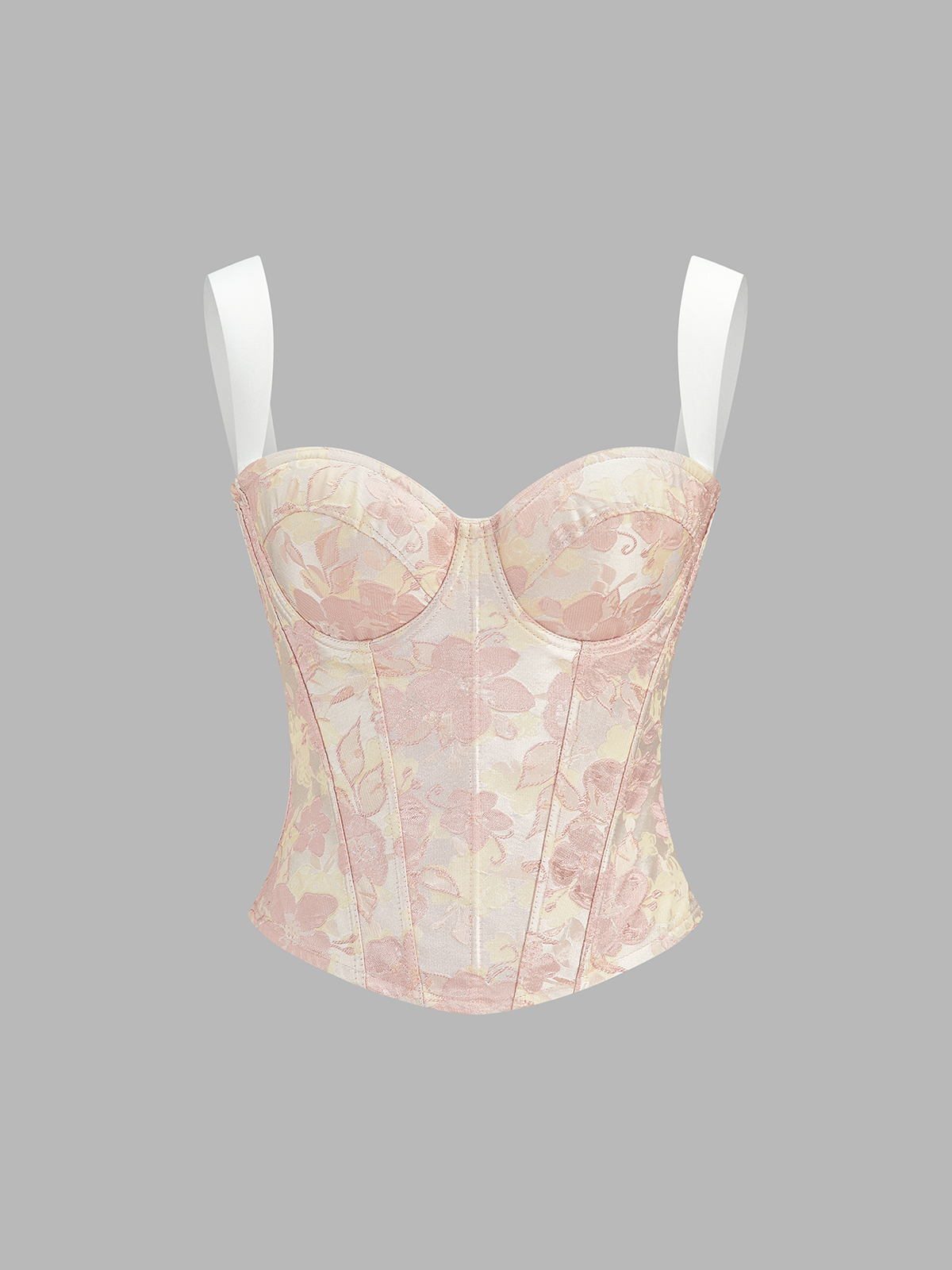Floral Jacquard Corset Top