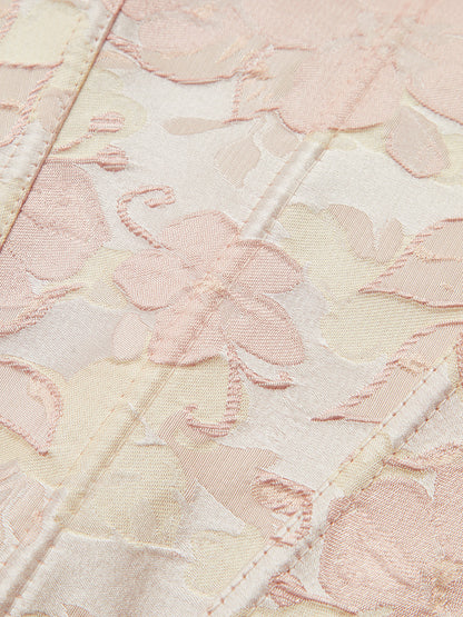 Floral Jacquard Corset Top