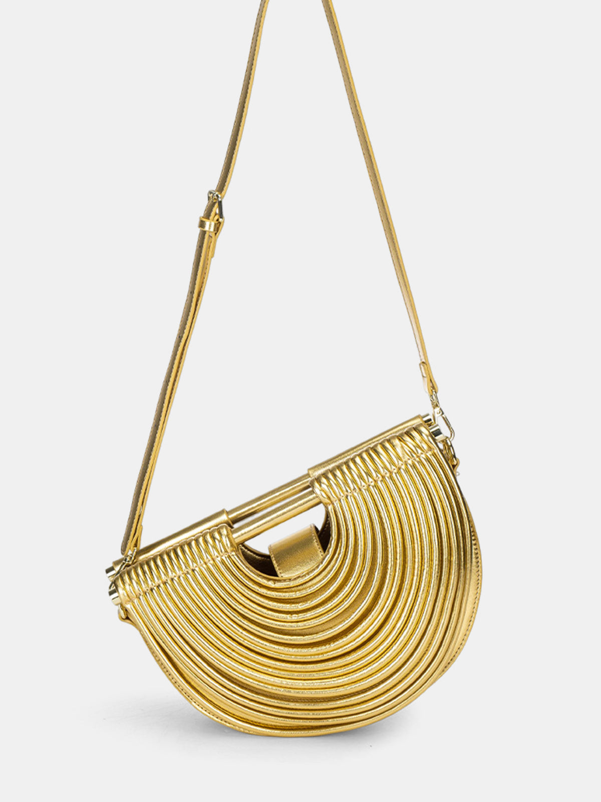 Multi-Layer Half Moon Crossbody Handbag