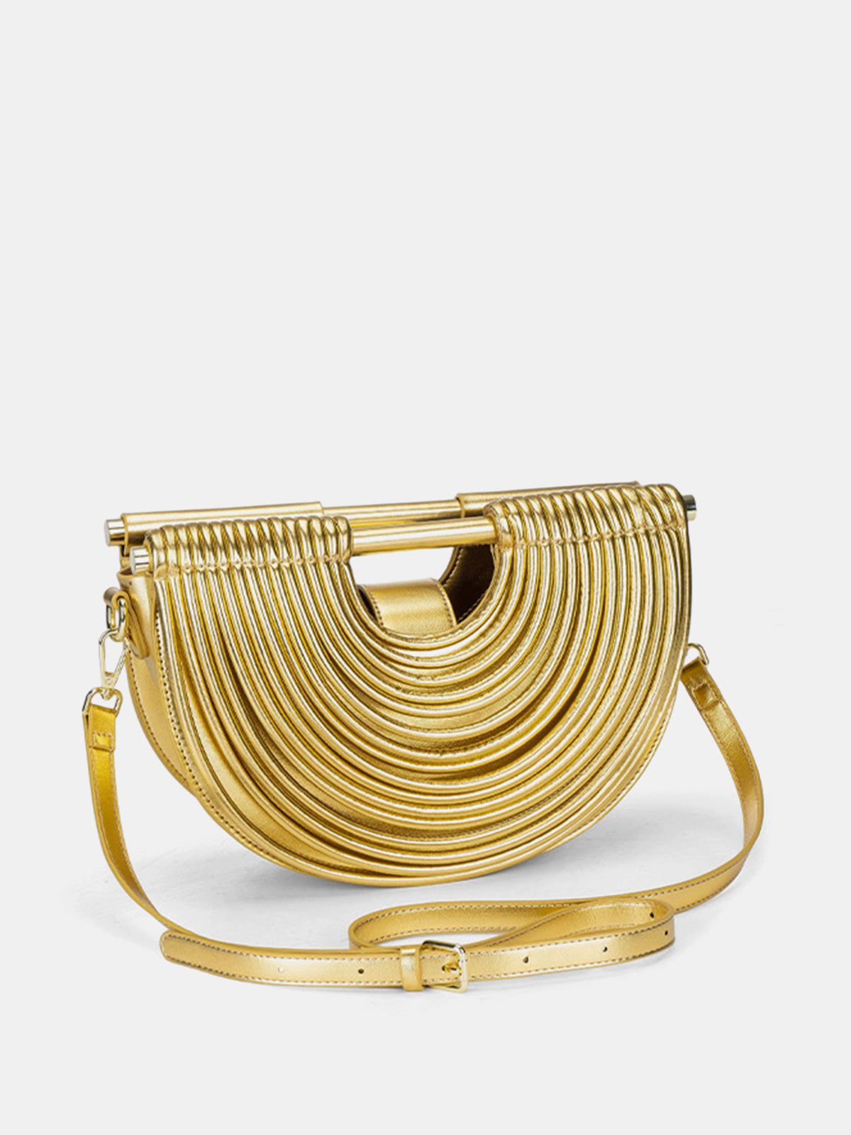 Multi-Layer Half Moon Crossbody Handbag