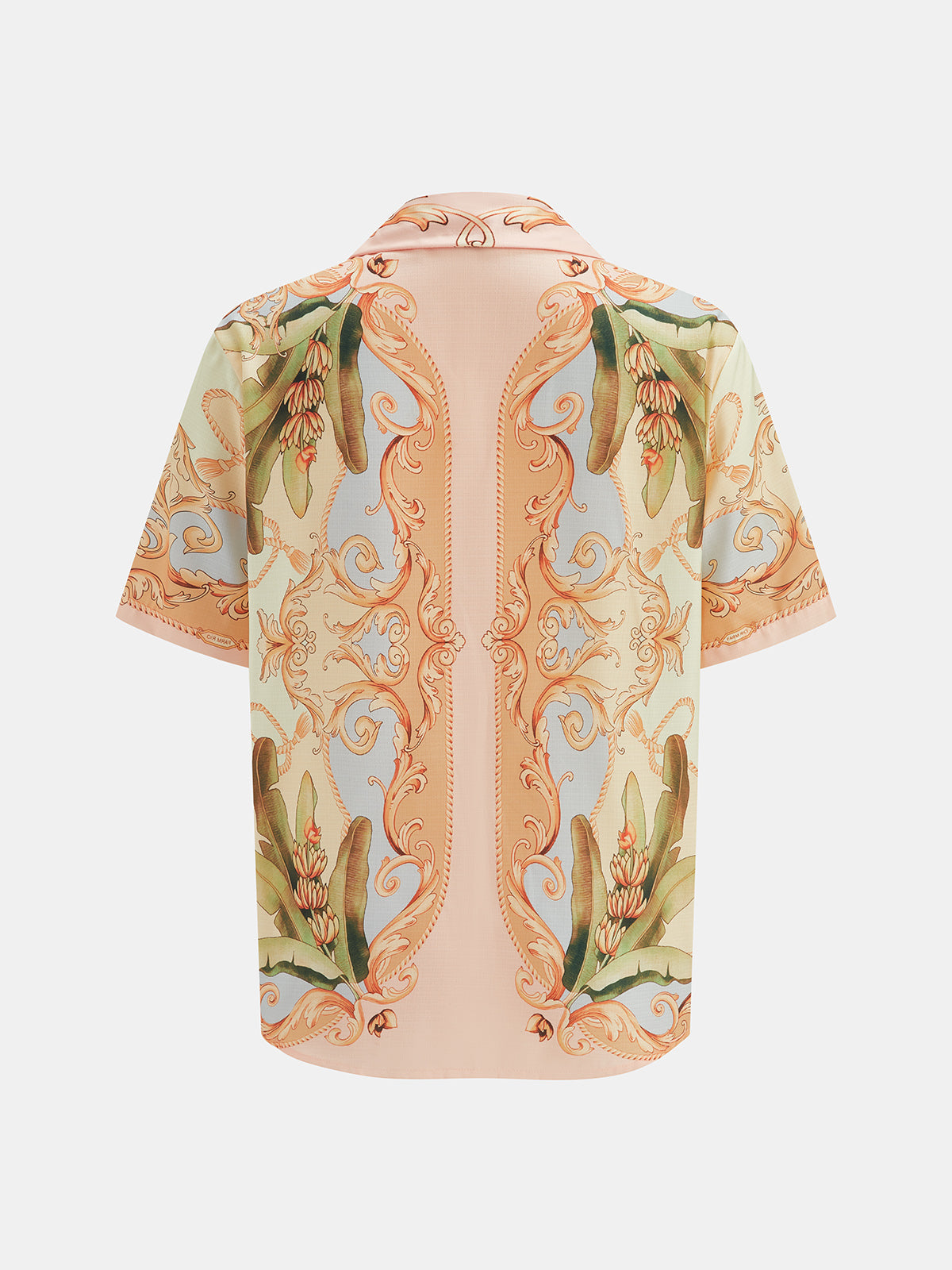 Leaf Print Linen Blend Shirt & Drawstring Shorts Set