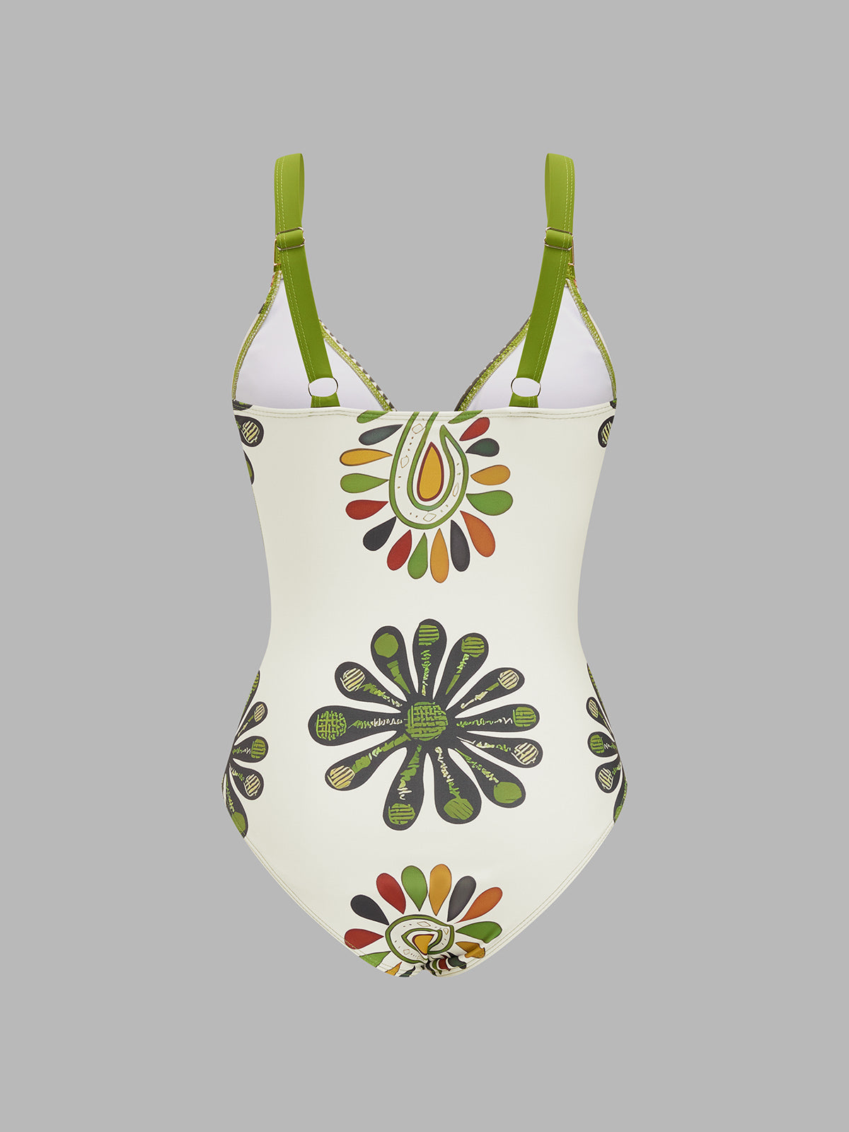 Paisley Print One Piece Swimsuit & Sarong Set