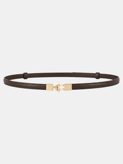 Slim Leather Metal Buckle Belt