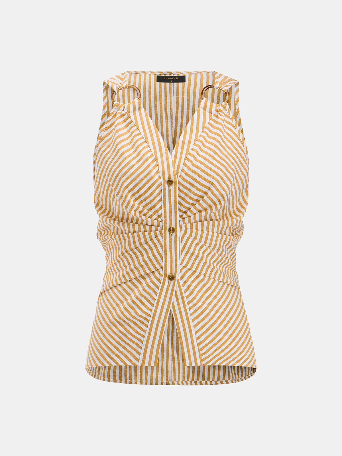 Ring Detail Striped Sleeveless Top
