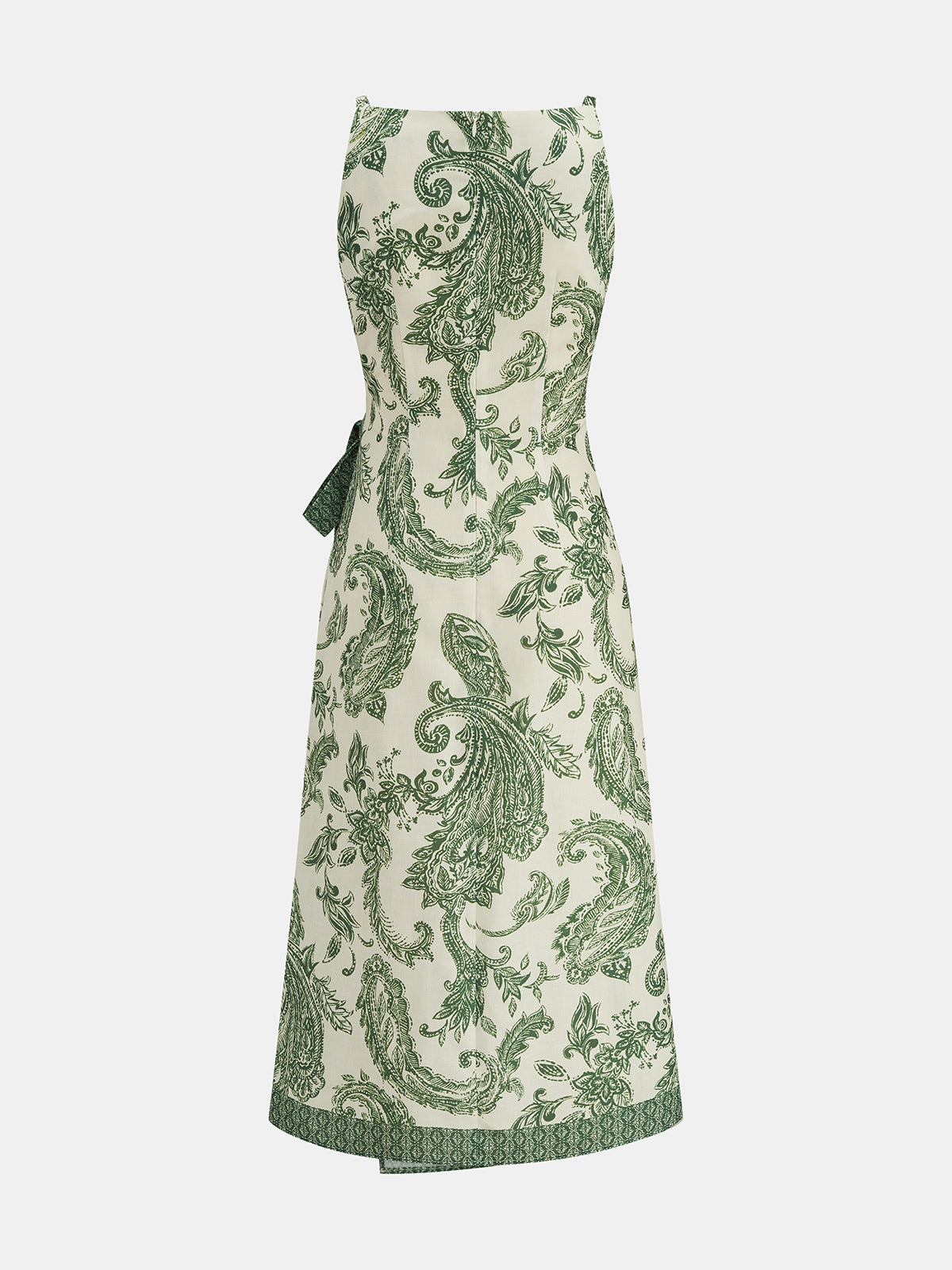 Paisley Wrap Tie Midi Slip Dress