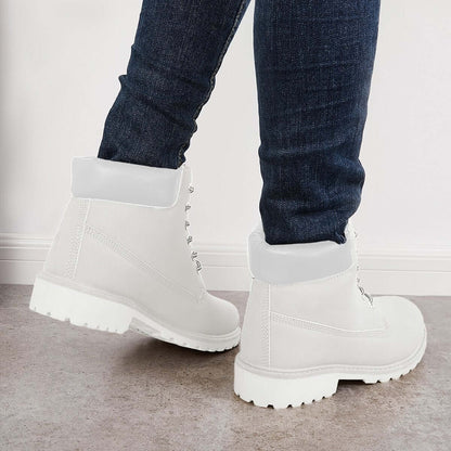 Classic Lace Up Ankle Work Boots Block Heel Hiking Booties