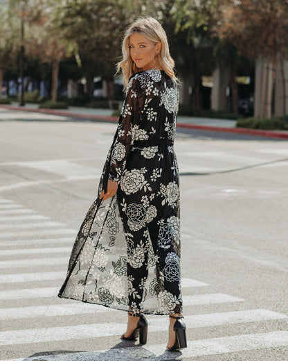 Caught A Vibe Velvet Burnout Duster