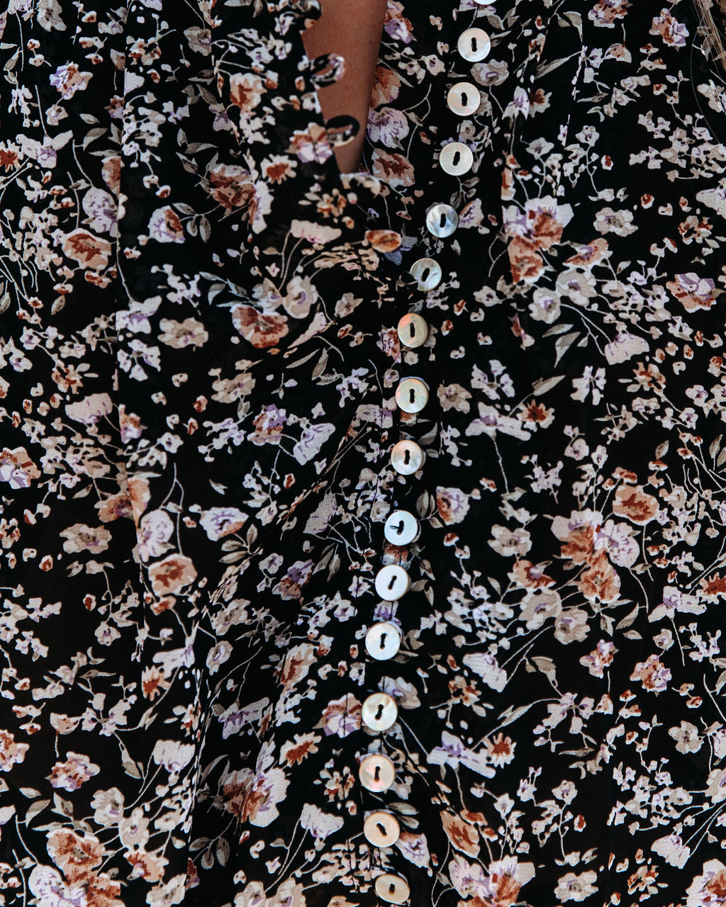 Elmore Floral Button Down Crop Blouse