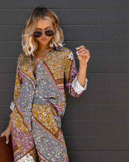 Desert Lover Patchwork Pocketed Wide Leg Pants