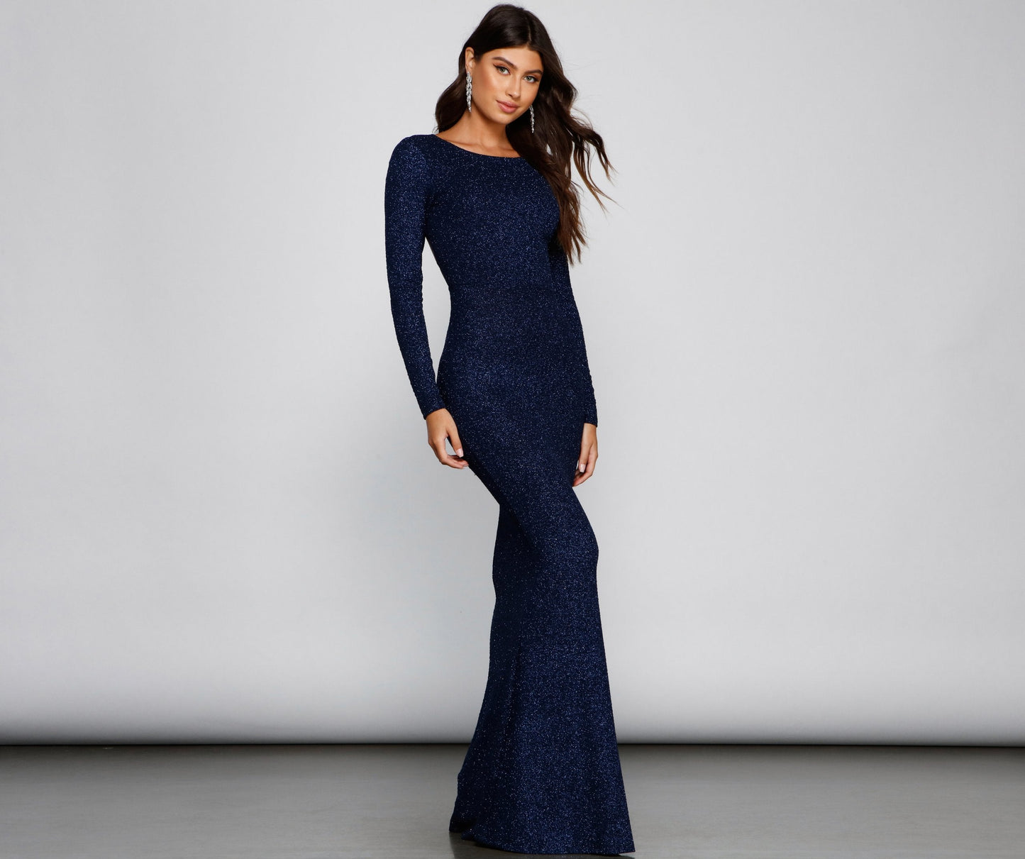 Francine Formal Open Back Glitter Dress