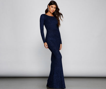 Francine Formal Open Back Glitter Dress