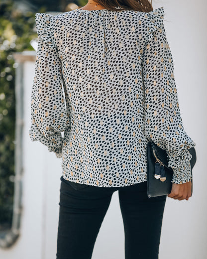 Good As Gold Smocked Ruffle Blouse