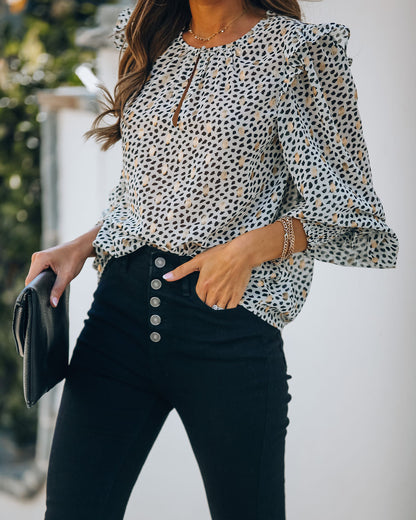 Good As Gold Smocked Ruffle Blouse