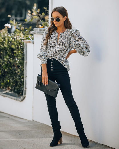 Good As Gold Smocked Ruffle Blouse