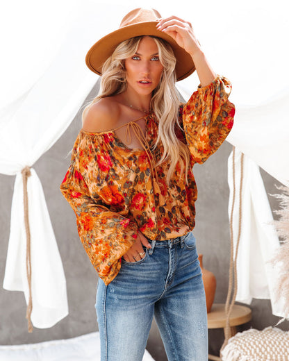 Good Natured Printed Tassel Top