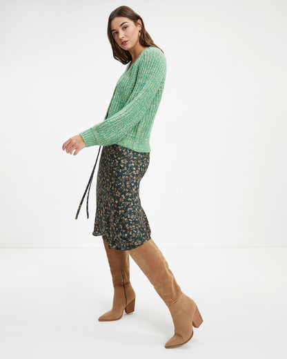 Great Impressions Satin Floral Midi Skirt