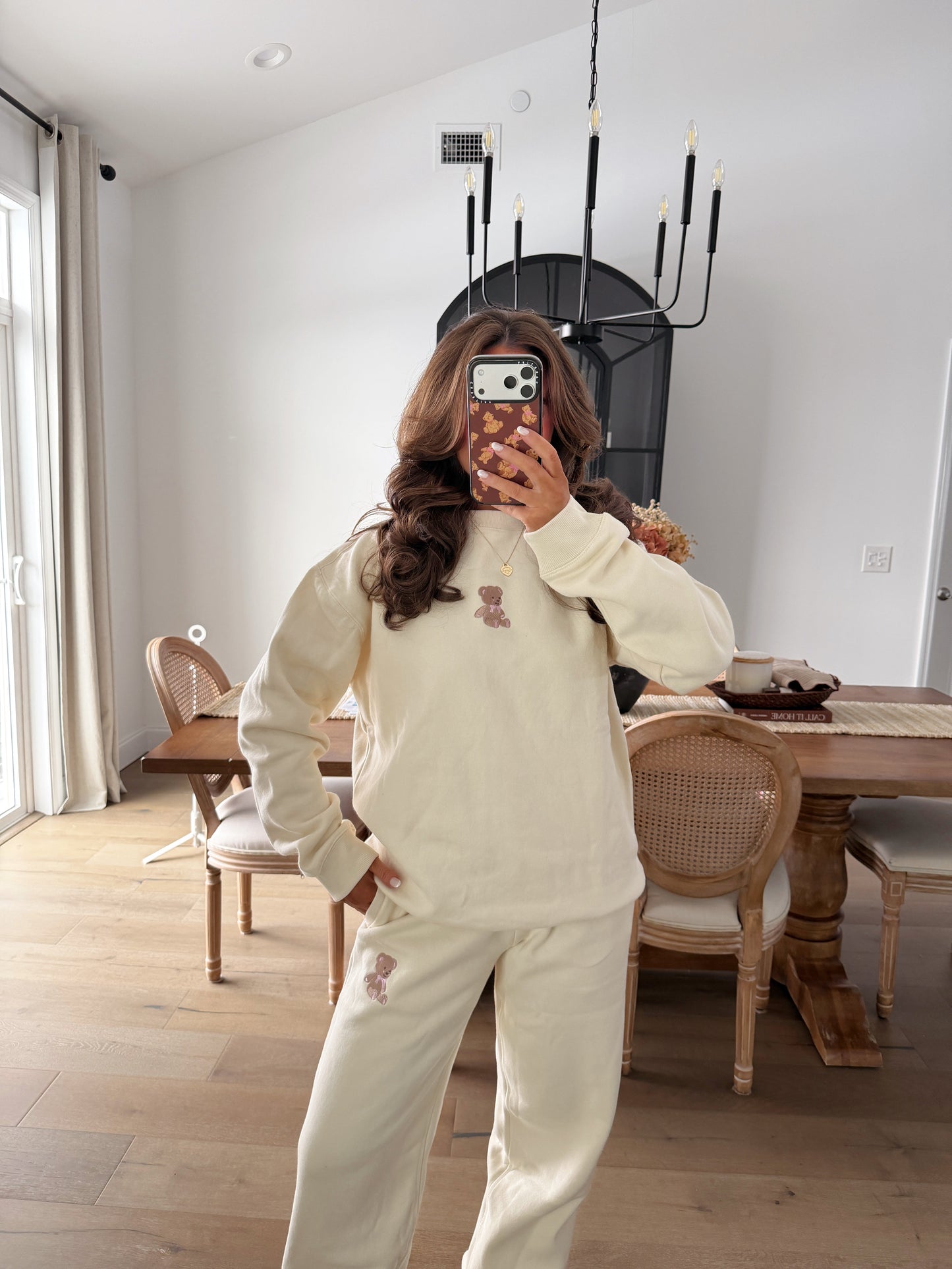 Teddy Beary Cozy Embroidered Sweatshirt