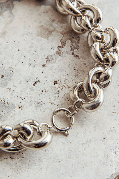 Kat Irregular Choker Necklace Dark Silver