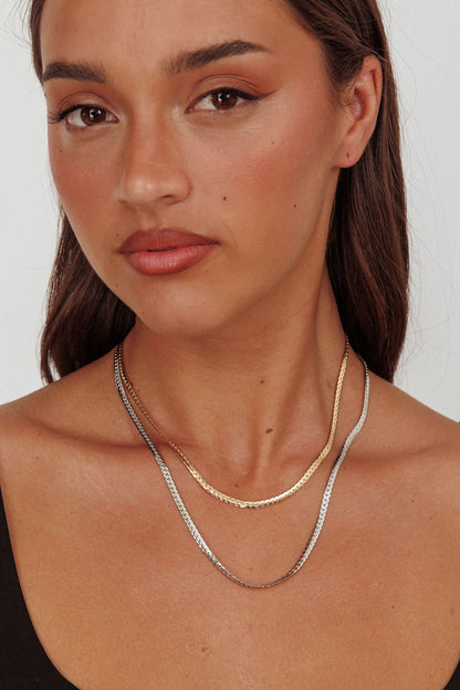 Dannielle Flat Link Chain Set Two-Tone Mixed