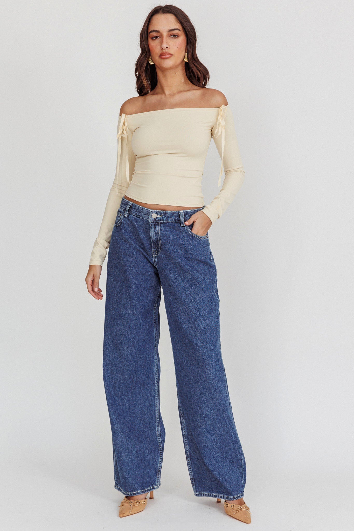 DR DENIM Hill Low Jeans Pebble Mid Stone