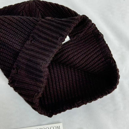 Distressed Ripped Knit Hat