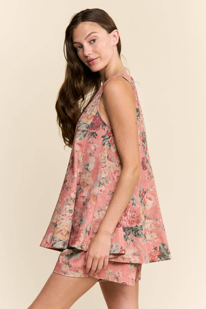 Vintage FLORAL DENIM TOP & SHORTS SET RESTOCK