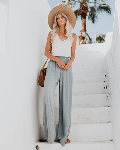 Fresh Air Smocked Embroidered Pants